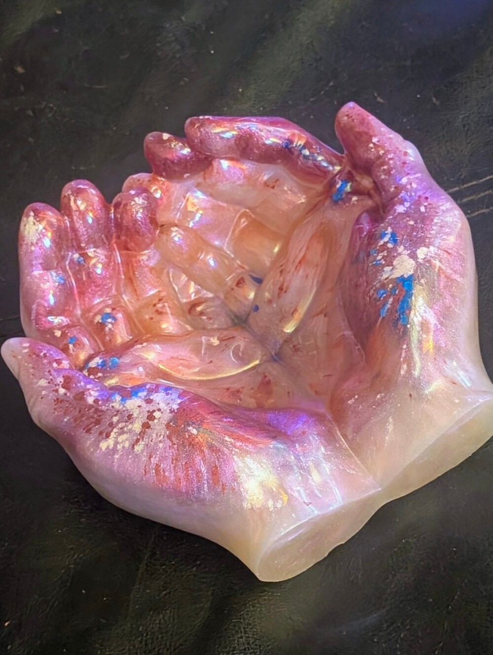 Iridencent Epoxy Hand Dish.Anything I Sell Goes To Helping My Dog Get Surgery